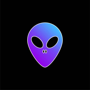 Alien Face blue gradient vector icon clipart