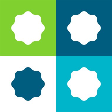 Rozet Düz 4 renk simgesi seti