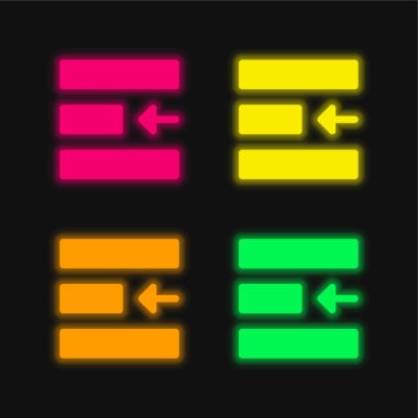 Dört renk parlayan neon vektör simgesini hizala