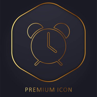 Alarm Saati altın çizgi premium logosu veya simgesi