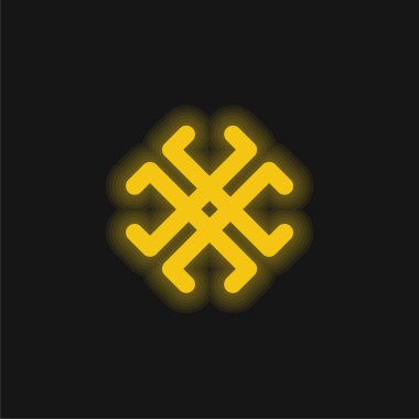 Astroloji Sembolü Sarı parlak neon simgesi