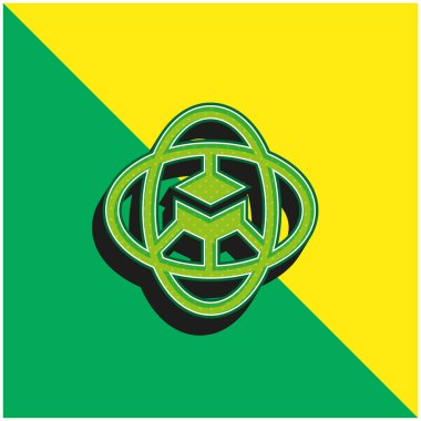 360 Derece Yeşil ve Sarı Modern 3D vektör simgesi logosu