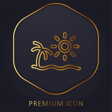 Plaj altın çizgisi logosu veya simgesi