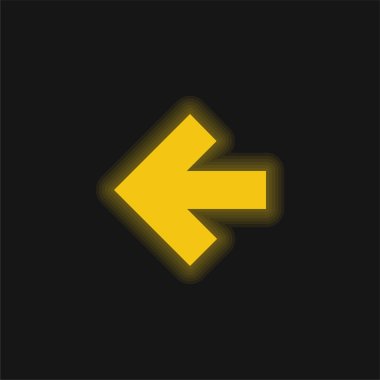 Arrow Pointing To Left yellow glowing neon icon clipart