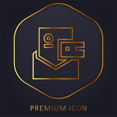 Marka altın çizgi prim logosu veya simgesi