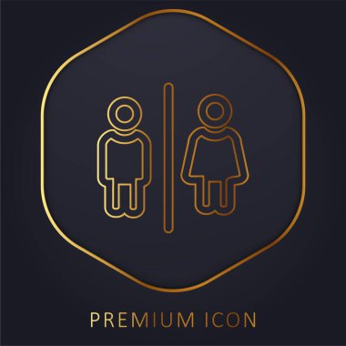 Bathrooms For Men And Women Outlines Sign golden line premium logo or icon clipart