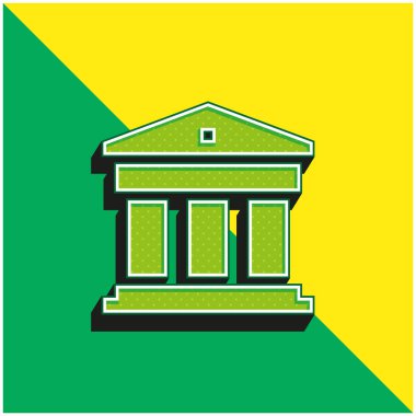 Yeşil ve sarı modern 3D vektör simgesi logosu