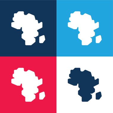 Afrika mavi ve kırmızı dört renk minimal simge kümesi