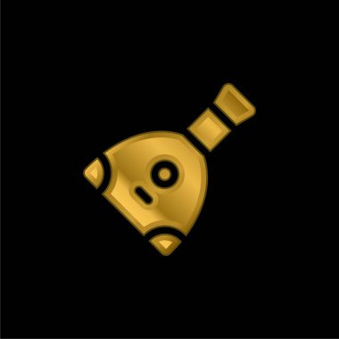 Balalaika altın kaplama metalik simge veya logo vektörü