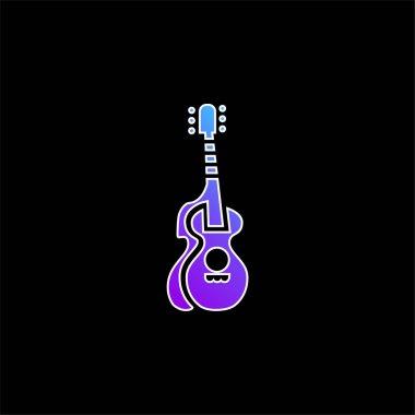 Siluet mavi gradyan vektör simgesiyle Akustik Gitar