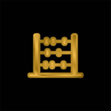 Abaküs Silueti altın kaplama metalik simge veya logo vektörü