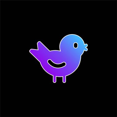 Bird blue gradient vector icon clipart