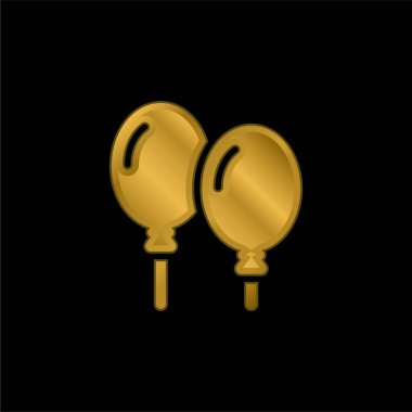 Balonlar altın kaplama metalik simge veya logo vektörü