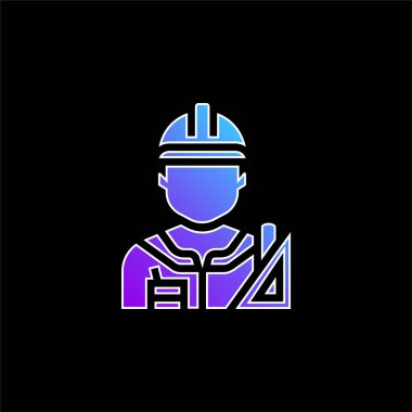 Mimari mavi gradyan vektör simgesi