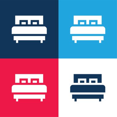 Yatak mavisi ve kırmızı dört renk en küçük simge kümesi