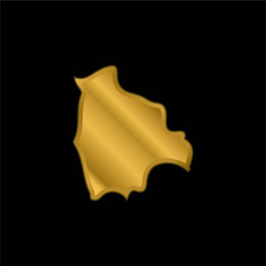 Bolivya altın kaplama metalik simge veya logo vektörü