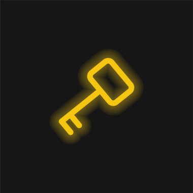 Erişim Anahtarı Sarı Parlak Neon simgesi