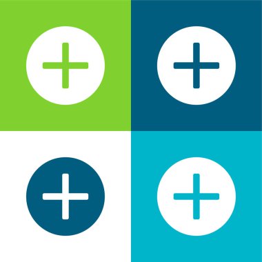 Düz dört renk simgesi seti ekle