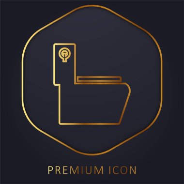 Bathroom golden line premium logo or icon clipart