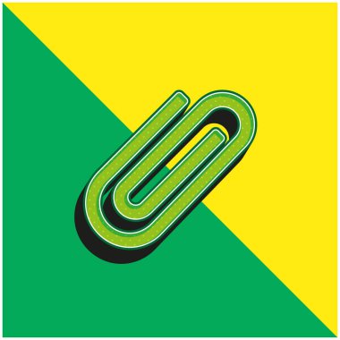 Yeşil ve sarı modern 3d vektör simgesi ekle