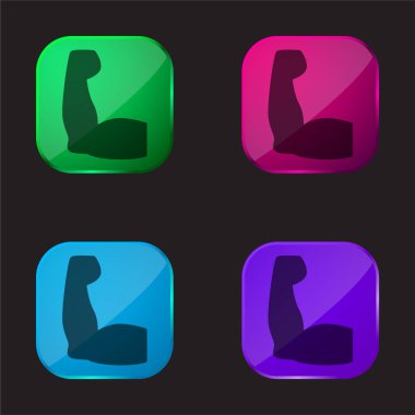 Dört renkli cam düğme simgesi