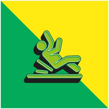 Kaza Yeşil ve Sarı Modern 3D vektör simgesi logosu