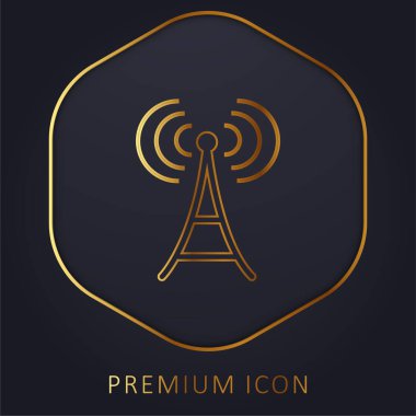Anten altın çizgi prim logosu veya simgesi