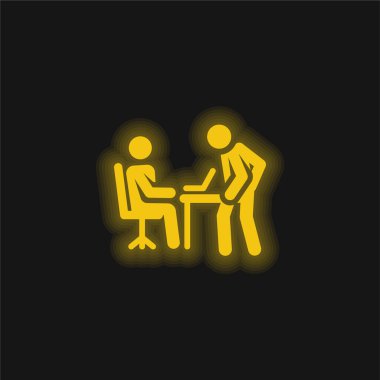 Öfke sarı parlayan neon simgesi