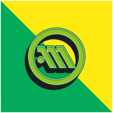Atina Metro Logosu Sembolü Yeşil ve sarı 3d modern vektör simgesi logosu