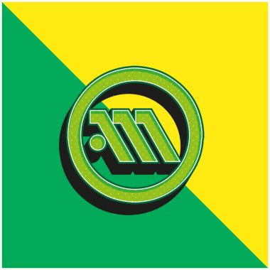 Athens Metro Logo Symbol Green and yellow modern 3d vector icon logo clipart