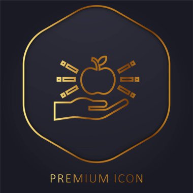 Apple golden line premium logo or icon clipart