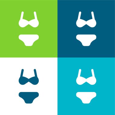 Bikini Düz 4 renk en küçük simge kümesi