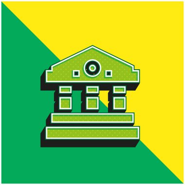 Yeşil ve sarı modern 3D vektör simgesi logosu