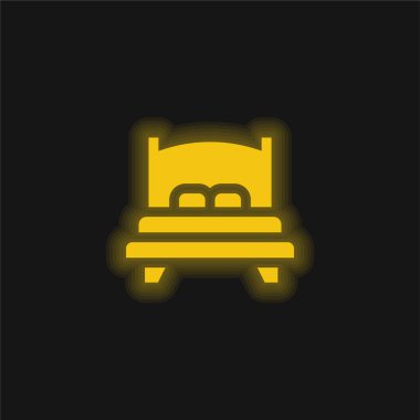 Yatak sarısı parlak neon simgesi