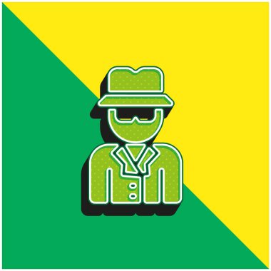 İsimsiz yeşil ve sarı modern 3d vektör simgesi logosu