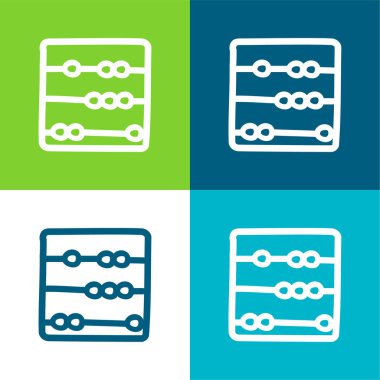 Abaküs El Çizim Aracı Düz Renk en az simge seti