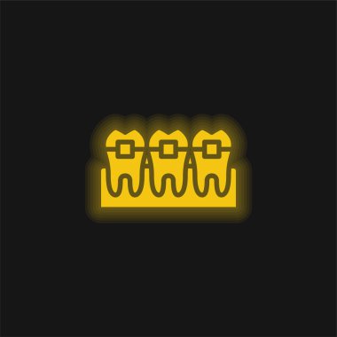 Parlak sarı neon ikonu