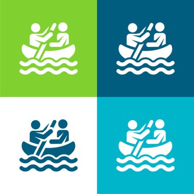 Tekne Düz 4 renk en küçük simge kümesi