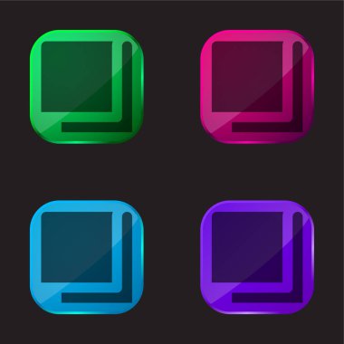 Battaniye dört renkli cam düğme simgesi