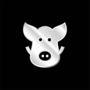 Domuz gümüşü kaplı metalik simge