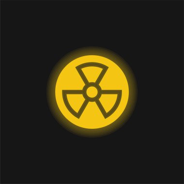 Atomik sarı parlak neon simgesi