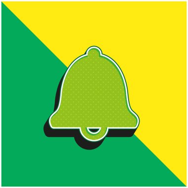 Alarming Bell Green and yellow modern 3d vector icon logo clipart