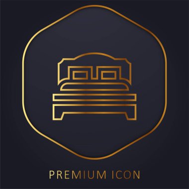 Yatak altın çizgisi prim logosu veya simgesi