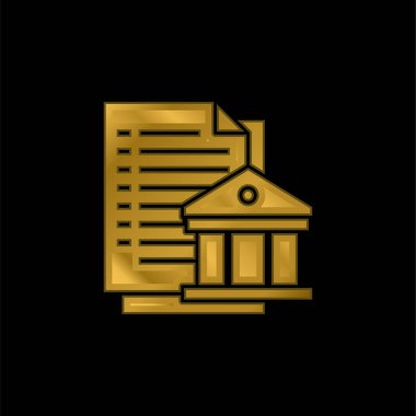 Bankacılık altın kaplama metalik simge veya logo vektörü
