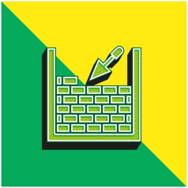 Brickwork Green and yellow modern 3d vector icon logo clipart