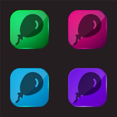 Balon dört renkli cam düğme simgesi