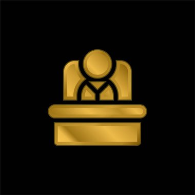 Büyük altın kaplama metalik simge veya logo vektörü