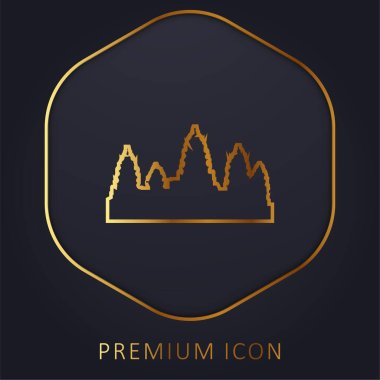 Angkor Wat golden line premium logo or icon clipart