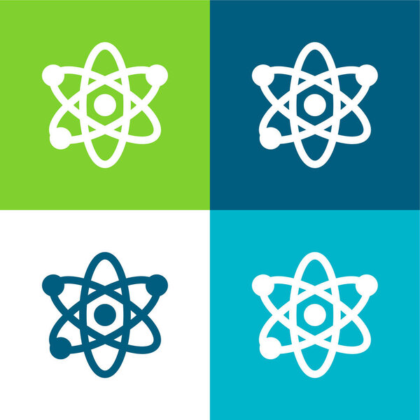 Atom Flat four color minimal icon set