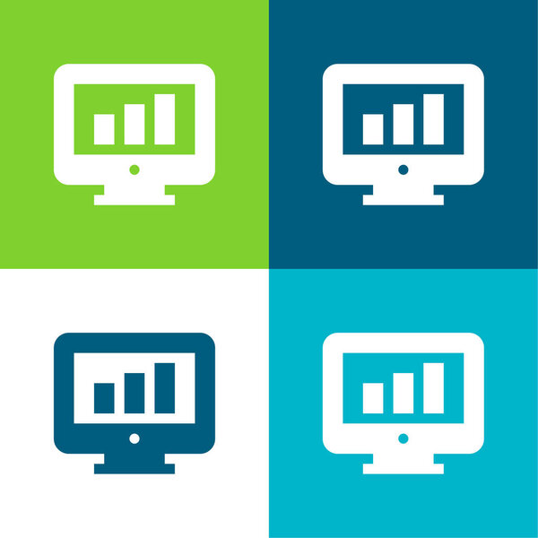 Бар Chart Flat с минимальным набором значков четырех цветов